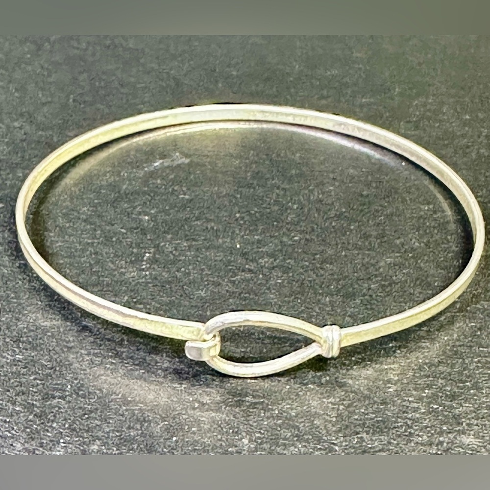 925 LA Sterling Silver Bangle Wishbone Bracelet 7” Lot#720